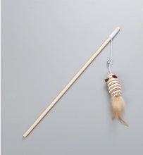 Load image into Gallery viewer, Sisal Mouse/Round/Ball/Fish with Feather Cat Teaser
