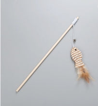 Load image into Gallery viewer, Sisal Mouse/Round/Ball/Fish with Feather Cat Teaser
