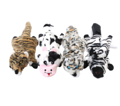 Crinkled - No Stuffing - Zebra, Leopard, Cow & Fox