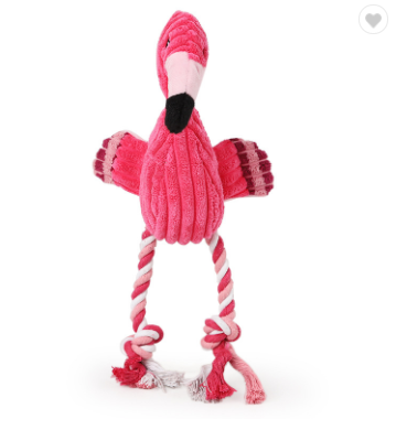 Flippy Flamingo Plush Corduroy Rope